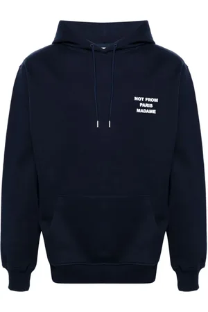 Drôle de Monsieur Sweatshirts & Hoodies, Heren, Blauw, L, Katoen, Navy Sweatshirt Aw 24
