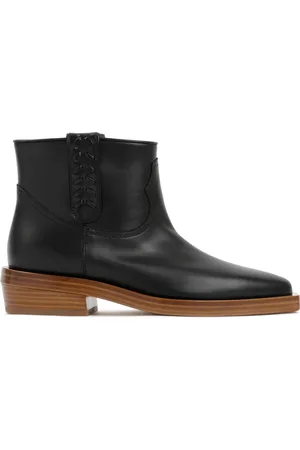 GABRIELA HEARST Schoenen, Dames, Zwart, 39 EU, Leer, Zwarte Leren Enkellaars Ss 23