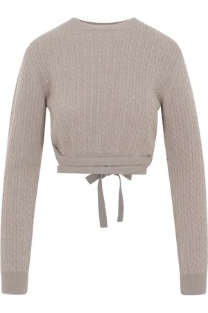 Patou Truien, Dames, , L, Wol, Taupe Cable-Knit Sweater