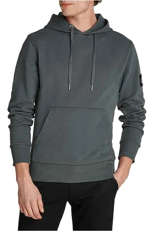 Calvin Klein Sweatshirts & Hoodies, Heren, Grijs, M, Leer, Urban Grijze Sweater