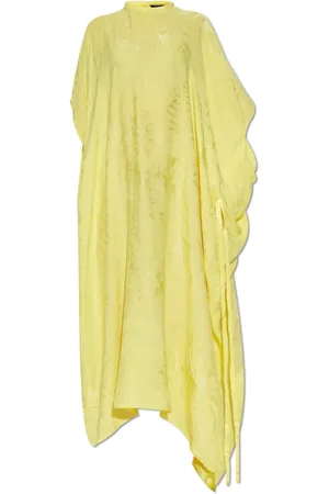 Balenciaga Kleedjes, Dames, Geel, S, Kreukeleffect Jurk