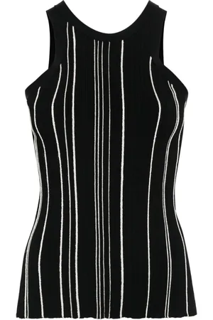 Totême Tops, Dames, Zwart, M, Vlecht Tank Top