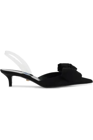 VERSACE Schoenen, Dames, Zwart, 37 EU, Satijn, Satin Slingback met Medusa-detail