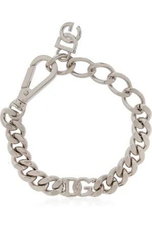 Dolce & Gabbana Accessoires, Heren, Grijs, ONE Size, Armband met logo