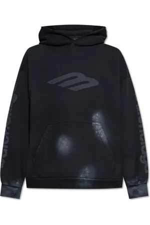 Balenciaga Sweatshirts & Hoodies, Heren, Zwart, S, Katoen, Katoenen sweatshirt