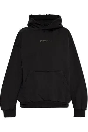 Balenciaga Sweatshirts & Hoodies, Dames, Zwart, M, Katoen, Sweatshirt met logo