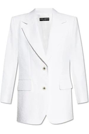 Dolce & Gabbana Jassen, Dames, Wit, S, Tweed, Tweed jas