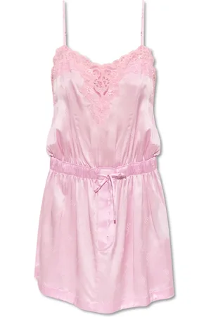 Balenciaga Kleedjes, Dames, Roze, S, Leer, Zijden hemdjurk