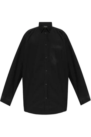 Balenciaga Overhemden, Heren, Zwart, XS, Katoen, Overhemd met zak