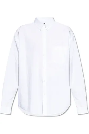 Balenciaga Overhemden, Heren, Wit, M, Katoen, Katoenen shirt met zak
