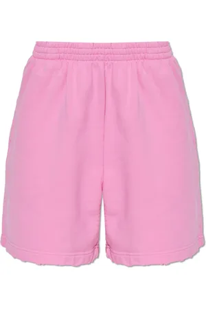 Balenciaga Korte broeken, Dames, Roze, S, Katoen, Shorts met logo