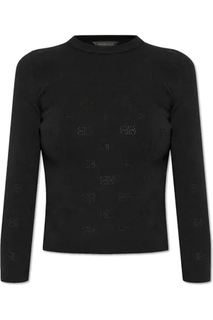 Balenciaga Truien, Dames, Zwart, M, Wol, Wol Top