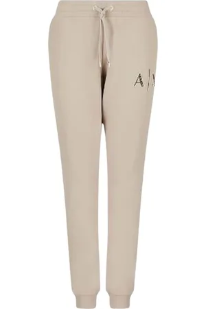 Armani Exchange Broeken, Dames, , L, Katoen, Sportieve Katoenen Trainingsbroeken Elastische Taille Logo
