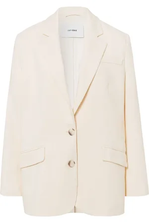 Ivy & Oak Jassen, Dames, Wit, 3Xl, Katoen, Oversized Single Breasted Blazer