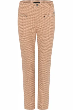 C.ro Broeken, Dames, , L, Katoen, Jacquard Zip 7/8 Broek Oranje
