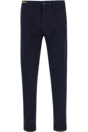 RE-HASH Broeken, Heren, Blauw, W31, Katoen, Blauwe Chino met Franse Zak