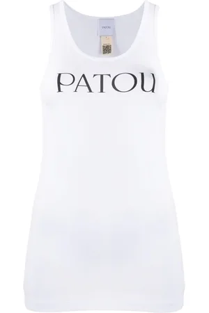 Patou Tops, Dames, Wit, M, Katoen, Mouwloze Top