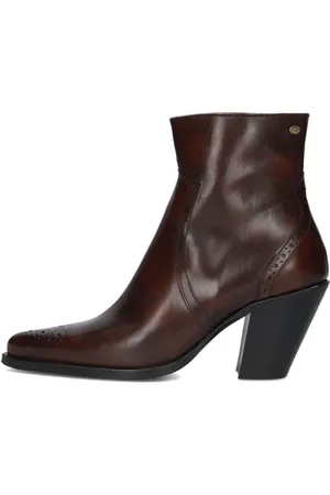 Fred de la Bretoniere Schoenen, Dames, Bruin, 38 EU, Leer, Klassieke Blaire Enkellaars