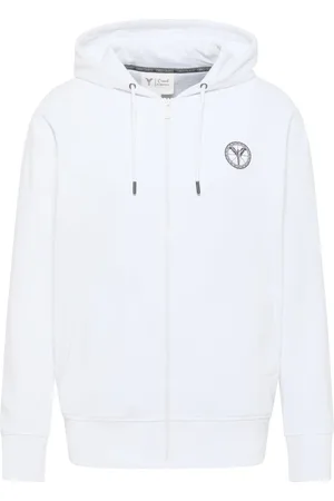 Carlo Colucci Sweatshirts & Hoodies, Heren, Wit, S, Stijlvolle Sweat Jacket