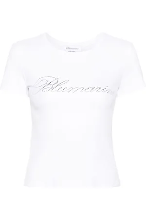 BLUMARINE Tops, Dames, Wit, L, T-Shirt N0100 Stijlvolle Casual Tee