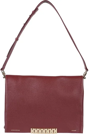 Victoria Beckham Tassen, Dames, Bruin, ONE Size, Leer, Burgundy Jumbo Chain Pouch Tas