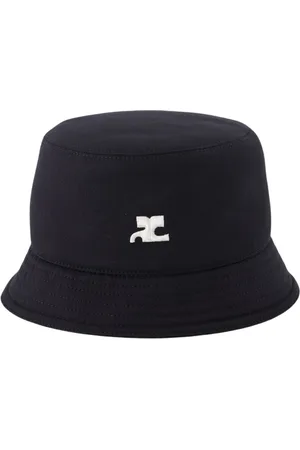Courrèges Accessoires, Heren, Zwart, S, Katoen, Klassieke Geborduurde Katoenen Pet