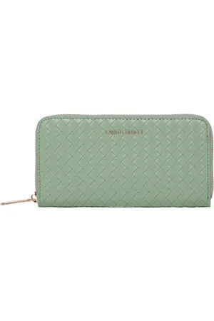 Carlo Colucci Accessoires, Dames, Groen, ONE Size, Gevlochten Stijl Portemonnee