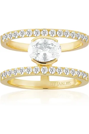 Sif Jakobs Accessoires, Dames, Geel, 56 MM, Ellisse Carezza Grande Vergulde Ring