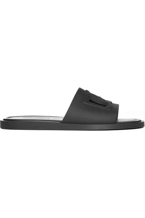 Dolce & Gabbana Schoenen, Heren, Zwart, 40 EU, Zwarte Strand Sandalen