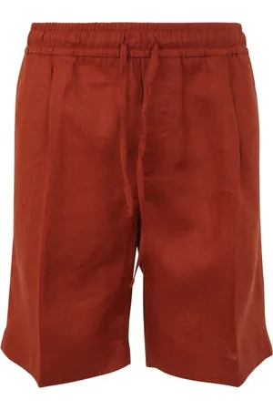 MICHAEL COAL Korte broeken, Heren, Bruin, W32, Linnen, Stijlvolle Shorts met Couliss