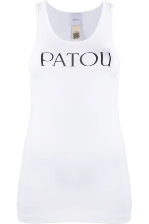 Patou Tops, Dames, Wit, M, Katoen, Mouwloze Top