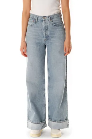 AGOLDE Jeans, Dames, Blauw, W24, Denim, Wide Leg High Rise Jeans