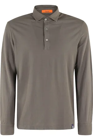 DRUMOHR Tops, Heren, Bruin, S, Lange Mouw Polo Shirt