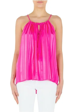 Silvian Heach Tops, Dames, Roze, M, Viscose Top met Touwbandjes