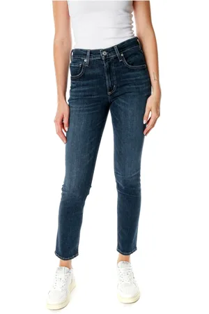 Citizens of Humanity Jeans, Dames, Blauw, W27, Denim, Midwaist Skinny Fit Jeans met Fade Effecten