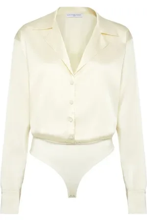 MVP Wardrobe Tops, Dames, , S, Zijden Overhemd met Revers en Bedekte Knopen