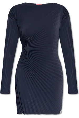 Kenzo Kleedjes, Dames, Blauw, 2Xs, Polyester, Geplooide Jurk