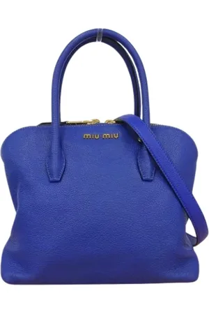 Miu Miu Pre-owned, Dames, Blauw, ONE Size, Pre-owned Fabric handbags