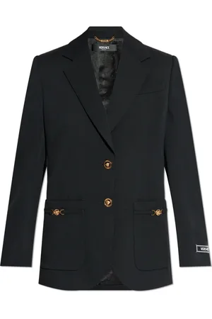 VERSACE Jassen, Dames, Zwart, 2Xs, Wol, Wollen jas