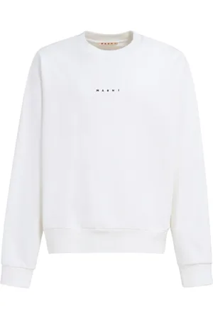 Marni Sweatshirts & Hoodies, Heren, Wit, XL, Katoen, Katoenen sweatshirt met mini-logo