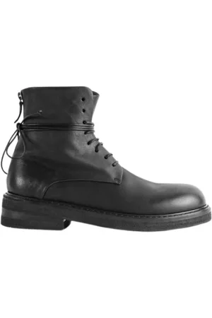 MARSÈLL Schoenen, Dames, Zwart, 42 EU, Leer, Zwarte Veterschoenen Met Rits Achteraan