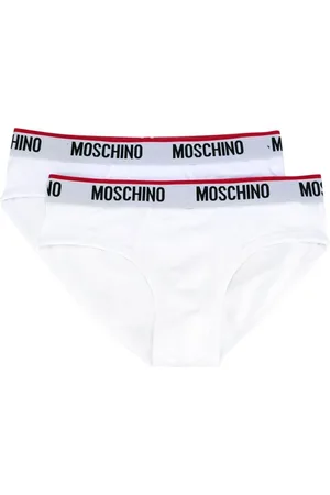 Moschino Ondergoed, Heren, Wit, S, Katoen, Wit ondergoed met bronzen detail