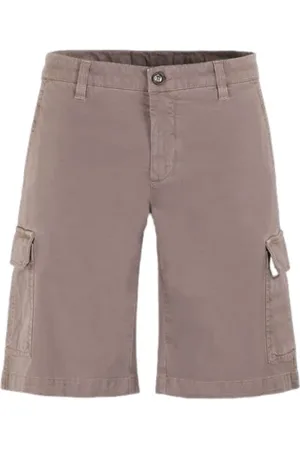 MOORER Korte broeken, Heren, , M, Katoen, Zijden Cargo Bermuda Shorts