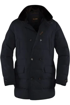 MOORER Jassen, Heren, Blauw, L, Gewatteerde jas uit de Acqua-lijn