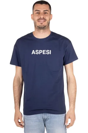 Aspesi Tops, Heren, Blauw, S, Katoen, Heren Basic T-shirt