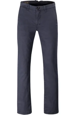 MOORER Broeken, Heren, Blauw, 2Xl, Katoen, Slim-Fit Chinos in Levanzo-stijl