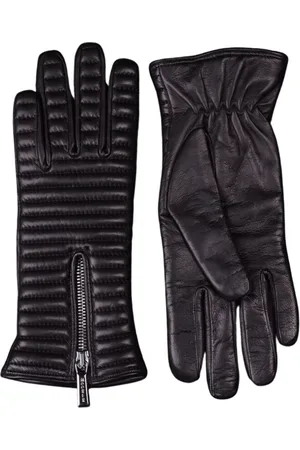 MOORER Accessoires, Dames, Zwart, 7 IN, Kasjmier, Gewatteerde Nappa Handschoenen met Kasjmier Voering