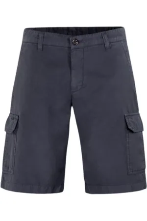 MOORER Korte broeken, Heren, Blauw, M, Katoen, Luxe Cargo Bermuda Shorts Aron-Si 2