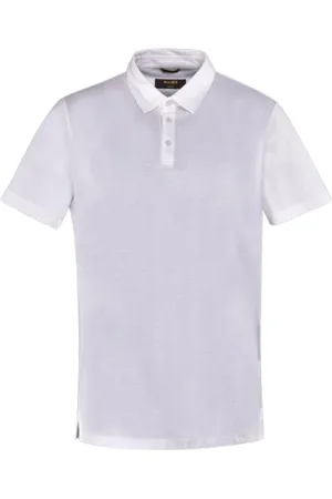 MOORER Tops, Heren, Wit, 2Xl, Katoen, Katoenen Jersey Polo Shirt Pachino-Jcl