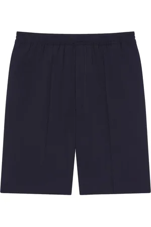 Givenchy Korte broeken, Heren, Blauw, M, Wol, Blauwe shorts met 4G-embleem